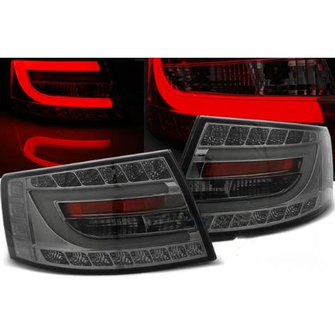 Paire de feux arriere Audi A6 C6 berline de 04/2004 a 2008 LED BAR fume (1/5)