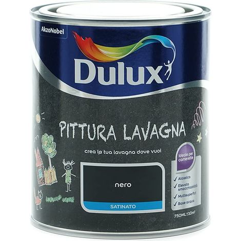 Dulux Pittura Nera all'Acqua Effetto Lavagna, 0.75 Litri, Nero (1/6)