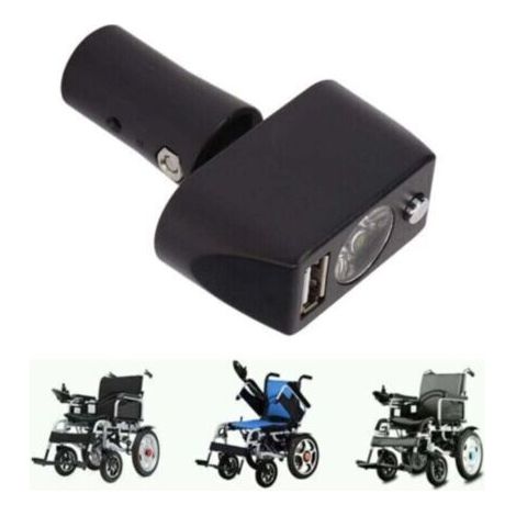 Lumière pour Fauteuil Roulant électrique - Tête XLR à 3 Broches Contrôleur D'éclairage LED pour Fauteuil Roulant à Charge USB avec Conception à Angle Réglable
