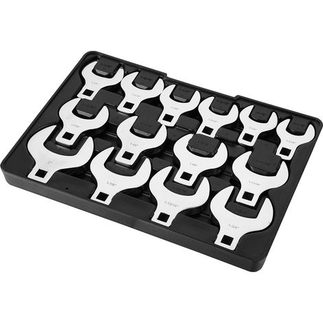 Mophorn Juego de 14 Llaves de Pata de Gallo Accionamiento de 1/2" SAE 1-1/16-2" Llave de Palanca de Acero 40 Cr con Tamaño Grabado con Láser Compatible con Reparación de Llaves Dinamometricas (1/5)