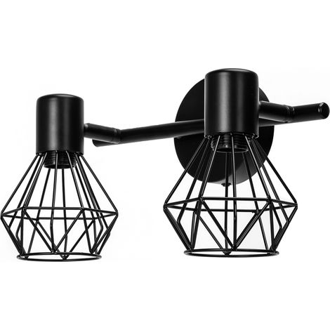 Applique da parete Dimen Nero 2 x E14 Aigostar (1/5)