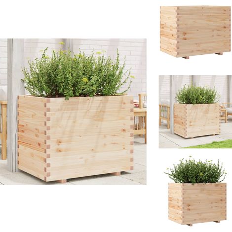 Jardinière 90x60x72 cm bois de pin massif - Jardinieredécorative - Jardinière Extérieure - Pot En Bois - Jardinière Grande Capacité - Bac À Fleurs (1/5)