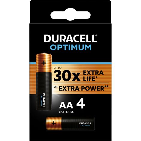 Batteria alcalina Duracell OPTIMUM AA, 4 pezzi. (1/5)