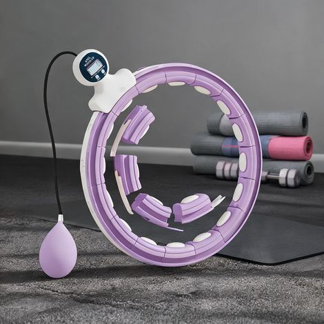 Hula Hoop lesté avec compteur intelligent taille ajustable purple (1/5)