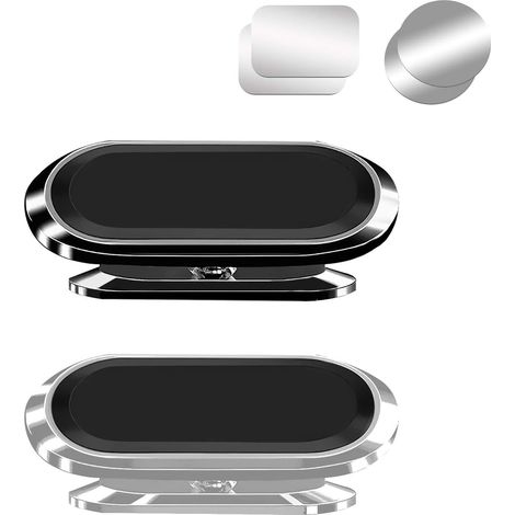 Stück magnetische Auto-Handyhalterung, Supermagnet, 360° verstellbare Handyhalterung, rutschfeste Smartphone-Halterung für universelles Auto (Schwarz und Silber) (1/5)