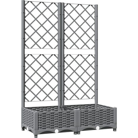 Jardinera con enrejado PP gris claro 80x40x121,5 cm vidaXL
