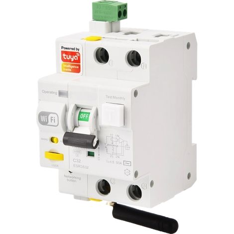 gloca Differenziale Magnetotermico Wi-Fi Smart Con App Tuya Smart RCBO Riarmo Automatico Tramite APP 3M 1PN 32A 6KA 30mA 220V (1/4)