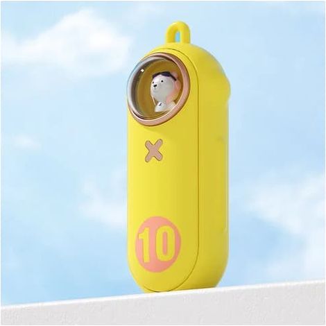Mini chauffe-mains rechargeable USB 10 000 mAh, mignon, électronique, de poche, motif dessin animé, batterie externe portable, cadeau idéal pour l'hiver, jaune (1/4)