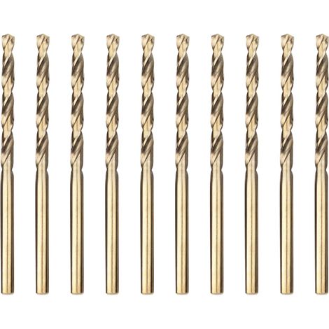Set di 10 punte elicoidali professionali in acciaio rapido M35 da 3,0 mm, adatte alla lavorazione dei metalli e dell'acciaio inossidabile.