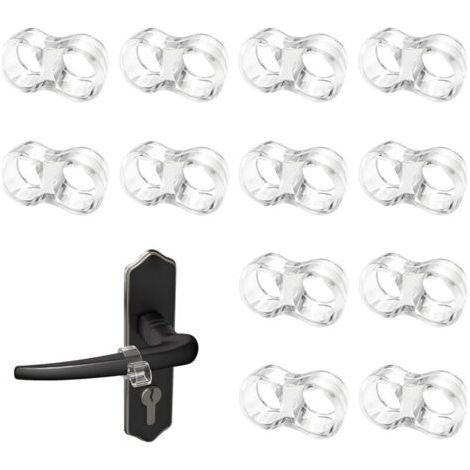 12 pieces door handle stopper, transparent door handle stopper 8-shaped door handle stopper for protection high elastic PVC door stopper wall protection for door handle (1/5)