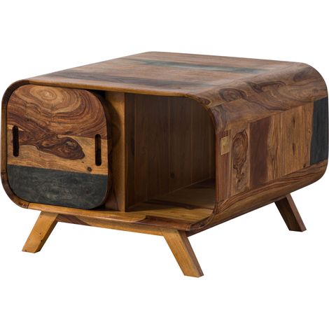 Couchtisch Sheesham 70x70x50 dunkelbraun lackiert MAILAND 233
