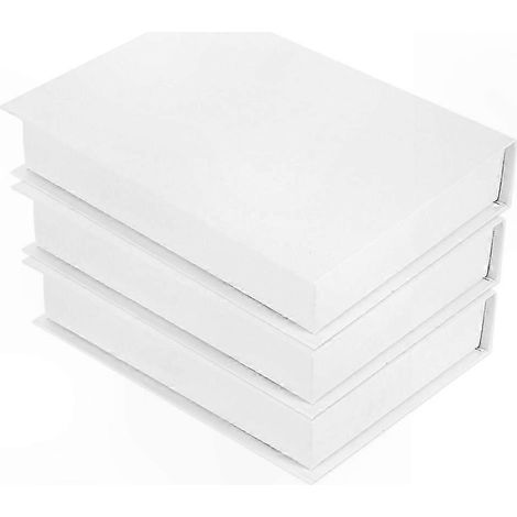 Livres décoratifs minimalistes pour bureau à domicile, ensemble de faux livres, design blanc, 3 pièces (1/5)