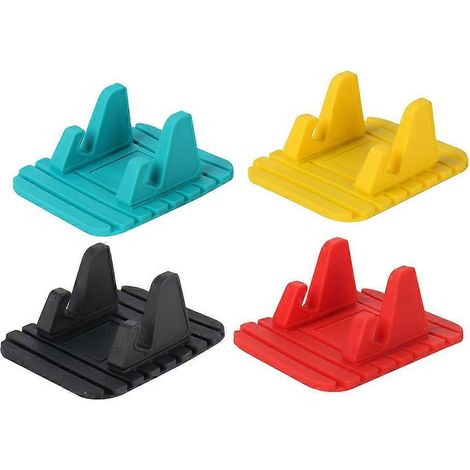 4er-Packung rutschfeste Silikon-Handyhalterung für das Armaturenbrett (Blau/Gelb/Rot/Schwarz)-9.8X8.1CM-Blue Yellow Red Black (1/2)