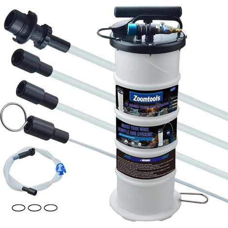 Extractor neumático manual de fluidos de 6,5 L - Bomba para drenaje de aceite y cambio de fluidos - Extractor de fluidos por vacío (1/5)