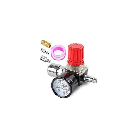 Réducteur de pression 1/4", 3 trous, régulateur de pression, valve de commutation avec manomètre, valve de régulation de pression 175 PSI pour compresseur d'air, compresseur d'air, pressostat