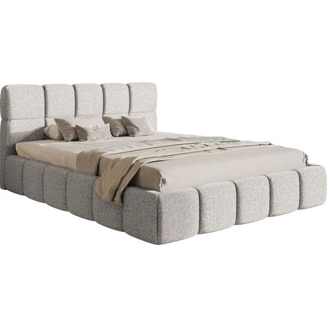 Selsey CLOUDY - Lit rembourré - 180x200 cm - gris clair chenille hydrophobe (1/5)