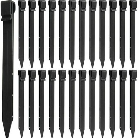 Kit d'ancrage au sol, Piquets de sol en plastique 25 pièces, piquets de bordure de paysage de 25 cm, piquets de tente robustes, pointes d'ancrage pour tentes, planche, terrasse, bordure, jardin (1/5)