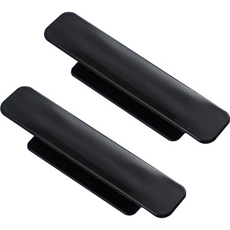 Lot de 2 poignées de meuble adhésives en plastique, style grange, carrées, dissimulées, pour porte d'armoire, noires-ARCAN (1/4)