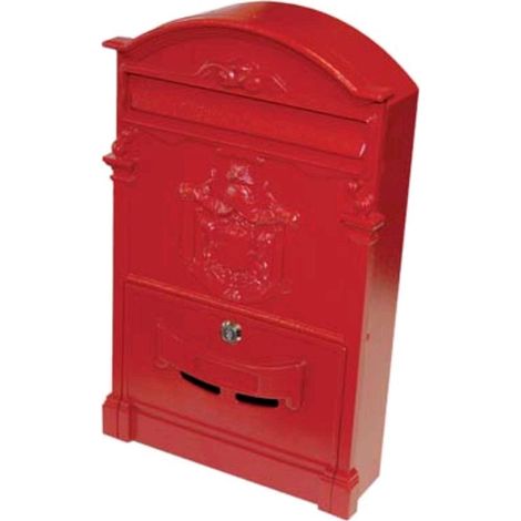 Cassetta Posta Regia Domus Alluminio Pressofuso Rosso Mm 260X90 H.Mm 410 - 1 Pz