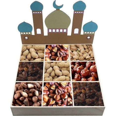 Assiette en bois pour la décoration de table et de bureau lors des fêtes islamiques et du Ramadan (1/4)