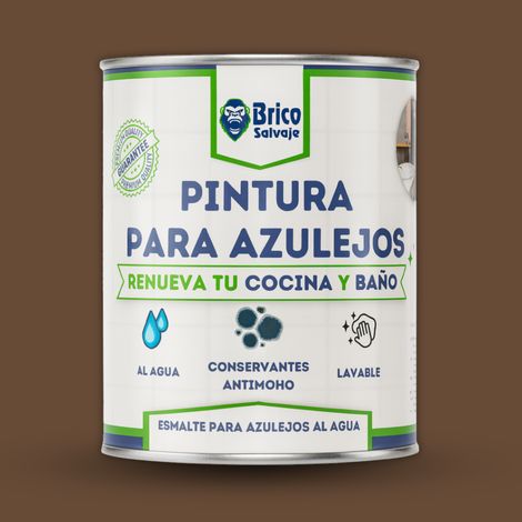 Pintura para Azulejos de Baño y Cocina, al Agua, Fácil Aplicación, Tabaco, MATE, 4 Litros