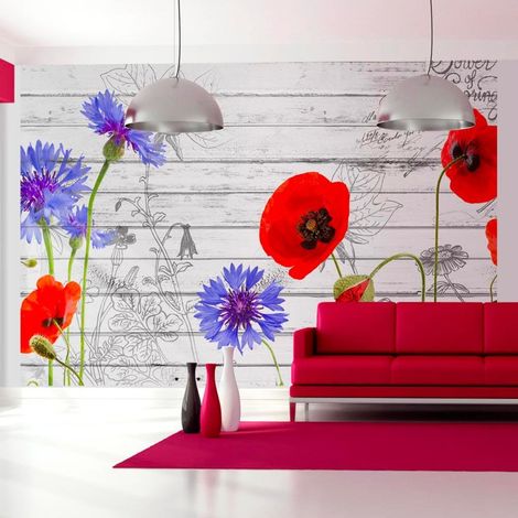 Papier peint fleurs sauvages - 350 x 245 cm (1/4)