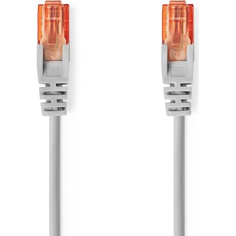 Nedis CAT6-Netzwerkkabel / RJ45 Stecker / RJ45 Stecker / U/UTP / 2.00 m / Rund / PVC / Grau / Label