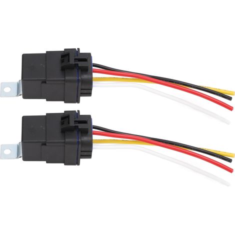 Relais automobiles 2 pièces avec fils de cuivre étamé 12 AWG 40A relais robuste étanche pour les systèmes électriques de voiture (1/5)