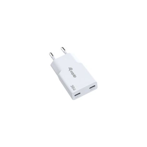 CARGADOR USB EQUIP 245524 GAN 30W 2xUSB-C PD SLIM COLOR BLANCO