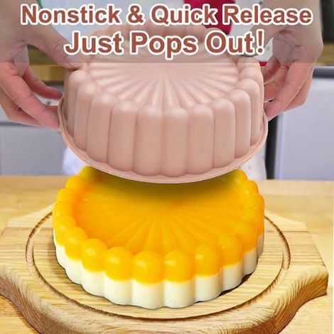 Moule Gateau Silicone 20cm, 2 Pièces Antiadhésif Moule a Gateau Rrond Silicone Moule Layer Cake, Moule Silicone Patisserie Rond (1/5)