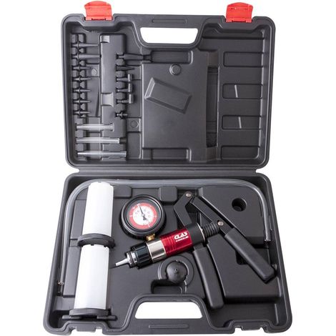 Clas – Pompe manuelle pression et dépression - Plage de mesure -0,5/+3bar - Manomètre analogique - Compatible fluides automobiles