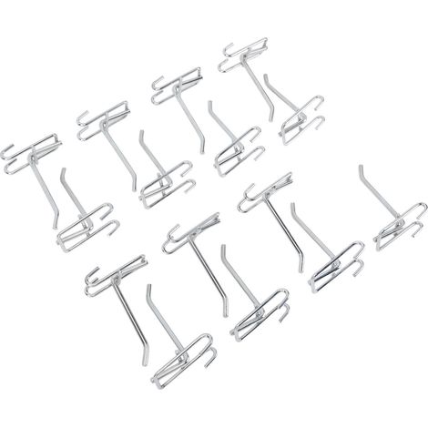 Lot de 15 crochets pour panneaux grillagés, crochets d'affichage pour magasins, garages et ateliers (1/5)