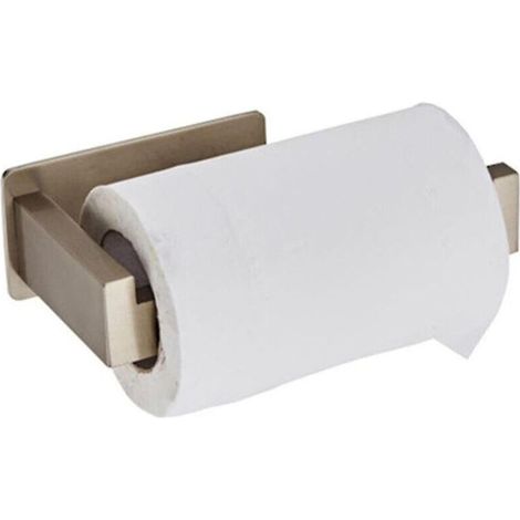 Portarotolo da bagno in acciaio inox spazzolato – finitura argento, design moderno e robusto, facile da montare a parete.