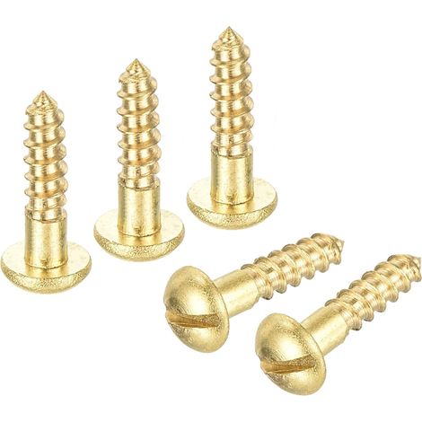Vis à Bois M2.5 X 10mm à Tête Ronde Fendue en Laiton Auto-Taraudeuses 20 Pcs (1/5)