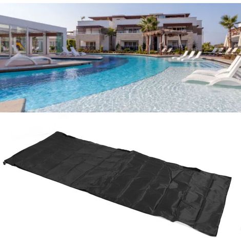 Protecteur de Rouleau Solaire pour Piscine Oxford Imperméable Résistance UV [107 cm] [Foulard et sangle] [Couleur Noir]