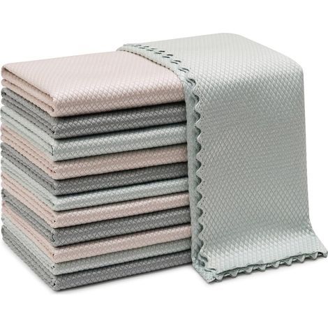 Set of 12 Multifunctional Microfiber Cleaning Cloths for Bathroom, Home, Kitchen, Office, Car, Motorcycle, Multicolor, 40 x 30 cm (1/5)