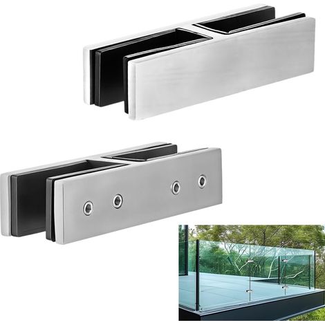 Lot de 2 colliers de serrage en acier inoxydable pour garde-corps - 10,2 cm de long - Support robuste sans perçage pour piscine, clôture, balcon, balustrade et installation de sécurité (1/5)