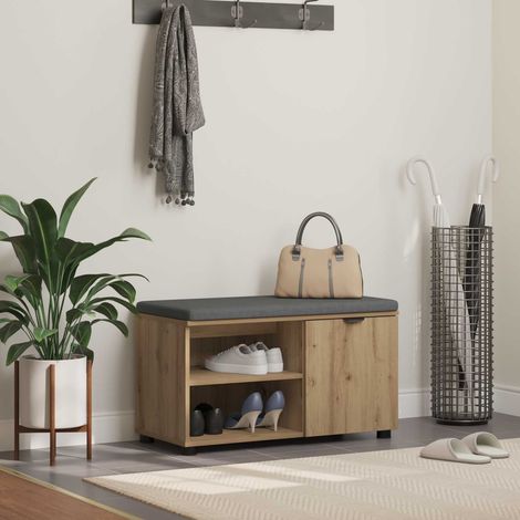 Flurbank mit Kissen mit Regal Artisan-Eiche 80 x 38 x 46 cm (1/5)