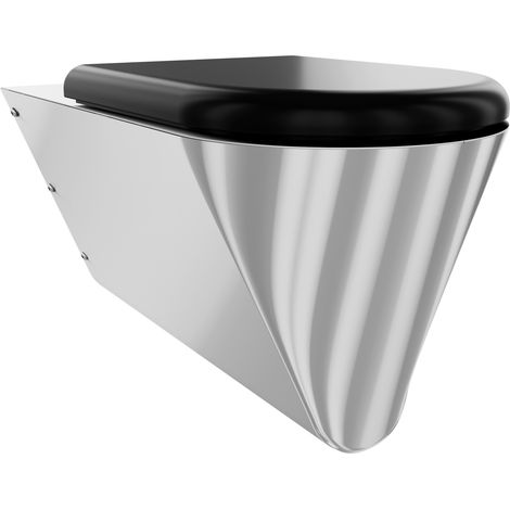 KWC AR T-WC, CAMPUS, Edelstahl, wandhängend,  360x407x700 mm, Sitz schw, barrierefrei