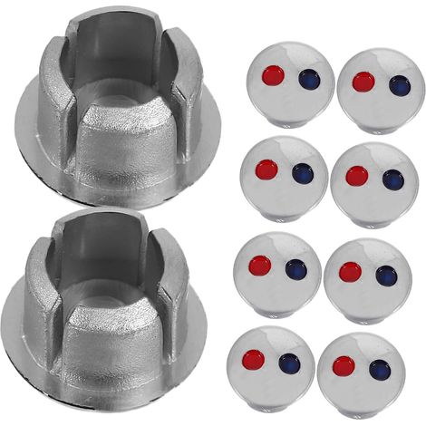 Cache-trous pour Poignée de Robinet Cuisine Argenté Abs 10 Pièces (1/5)