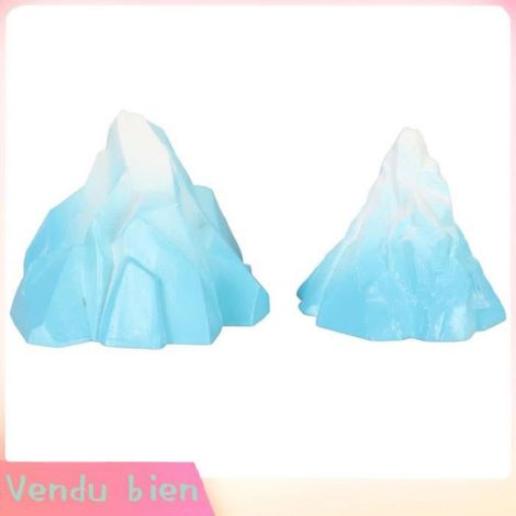 Décor d'aquarium de poisson, 2 pièces, ornement de glace, décoration sous-marine avec un Design réaliste pour poissons, reptiles (1/4)