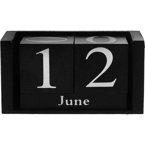 Dekorativer, ewiger Kalender, eleganter Blockkalender im europäischen Stil, Tischkalender – 9,70 x 5,50 x 4,50 cm – Schwarz (1/4)