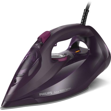 Philips – Fer à repasser vapeur 3000 W – Semelle SteamGlide Elite – Débit vapeur 55 g/min – Effet pressing 250 g/min – Couleur violet - DST7061