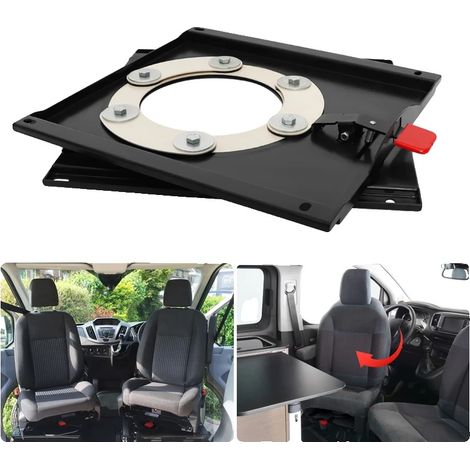 Base giratoria de acero y plástico, 40 cm x 30 cm x 15 cm, compatible con asientos originales para modelos T5 y T6, capacidad de carga de hasta 120 kg, rotación de 360 grados. (1/5)