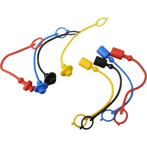 4 paires de capuchons anti-poussière pour raccords rapides hydrauliques (en caoutchouc PVC, compatibles avec la série ISO7241-A, 1/4 pouce)