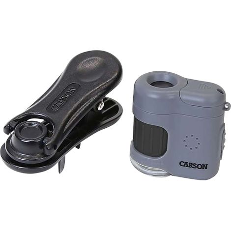 Carson MicroMini 20x, mit Beleuchtung LED und UV, mit Clip-Adapter de digiscope für Smartphone, tragbar für Erwachsene, Kinder, Scientific Tool de Laboratory Stem, Scientific Toy (MM-380) (1/5)