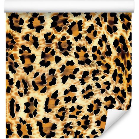Carta da parati effetto pelle animalier oro, ocra e crema per soggiorno e camera da letto 50x1000 (1/5)