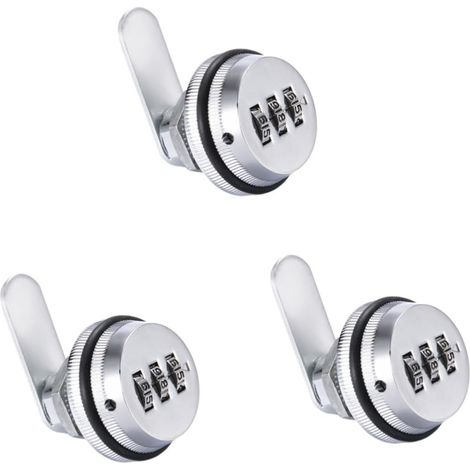 Mikikit Lot de 3 cadenas à combinaison avec caméra pour armoire de séc (1/5)