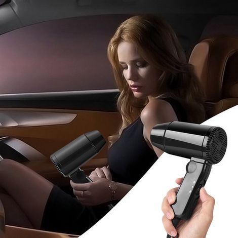 Potente asciugacapelli da auto a 12V: un asciugacapelli portatile multifunzionale, adatto all'uso all'aperto e in auto. (1/5)