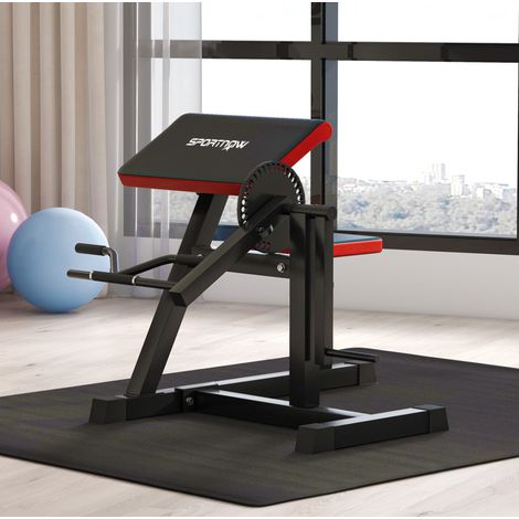 Macchina curl bicipiti/tricipiti con sedile regolabile 5 posizioni, max 60 kg, nero OKMYHOME (1/5)